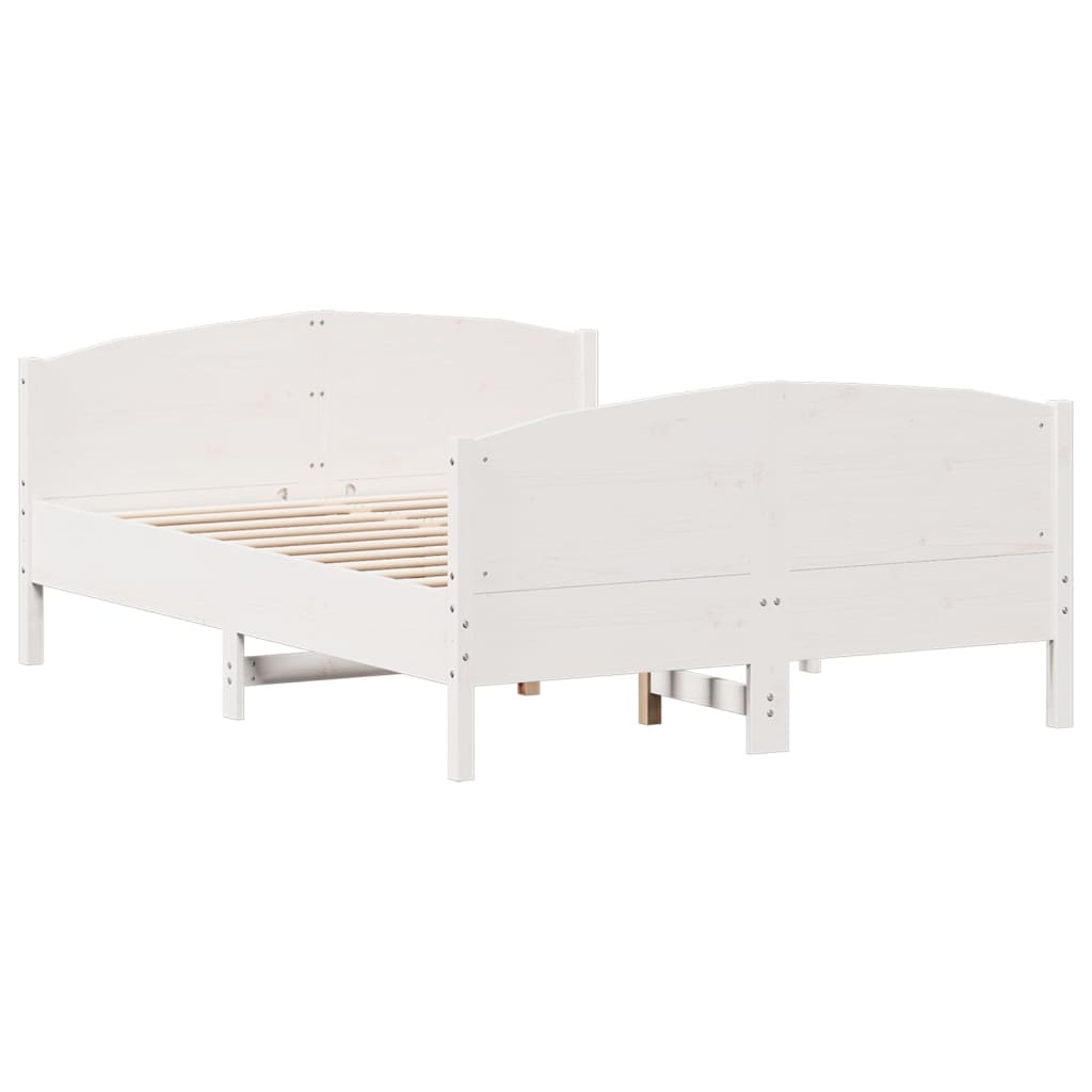 Bed Frame without Mattress White 160x200 cm Solid Wood Pine