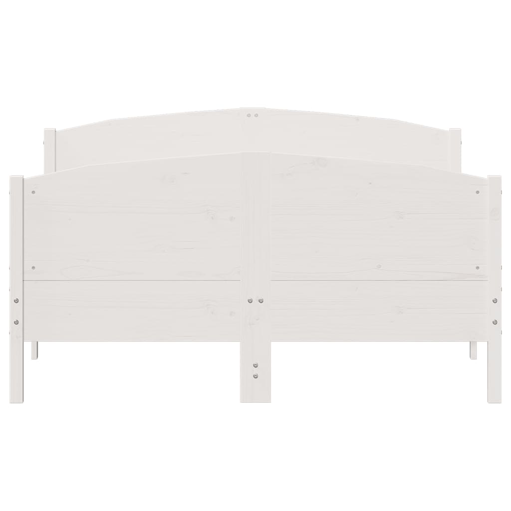 Bed Frame without Mattress White 160x200 cm Solid Wood Pine