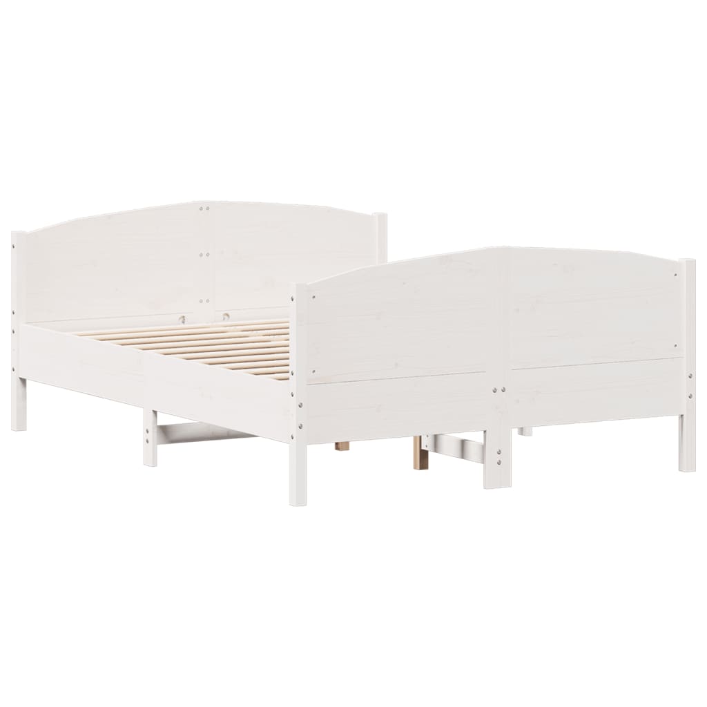 Bed Frame without Mattress White 160x200 cm Solid Wood Pine