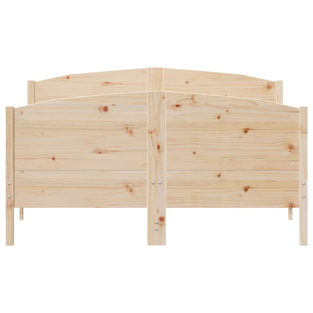 vidaXL Bed Frame without Mattress 150x200 cm King Size Solid Wood Pine