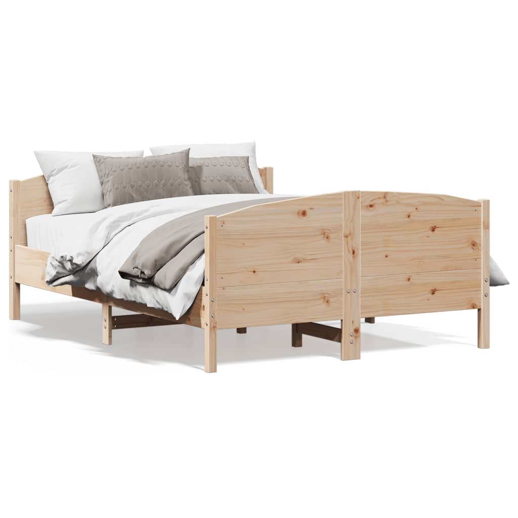 Bed Frame without Mattress 140x190 cm Solid Wood Pine