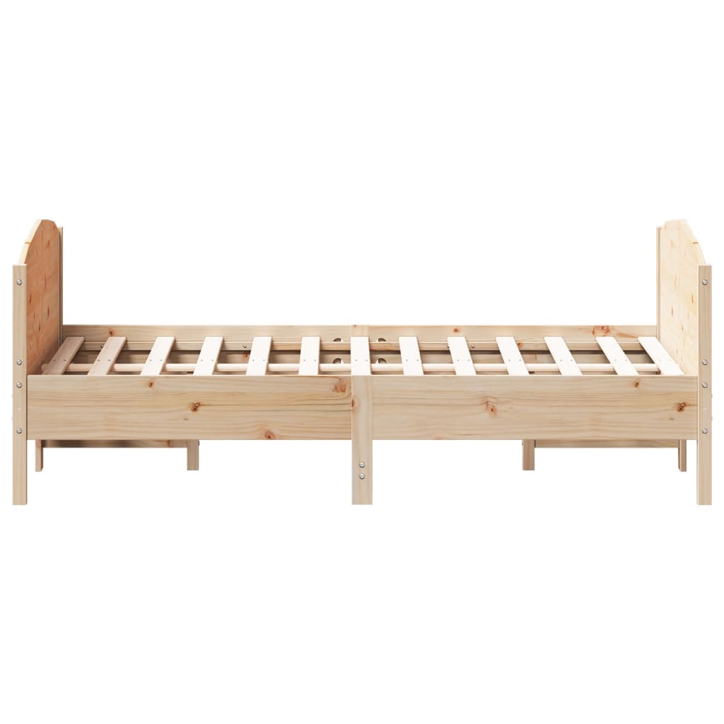 Bed Frame without Mattress 140x190 cm Solid Wood Pine