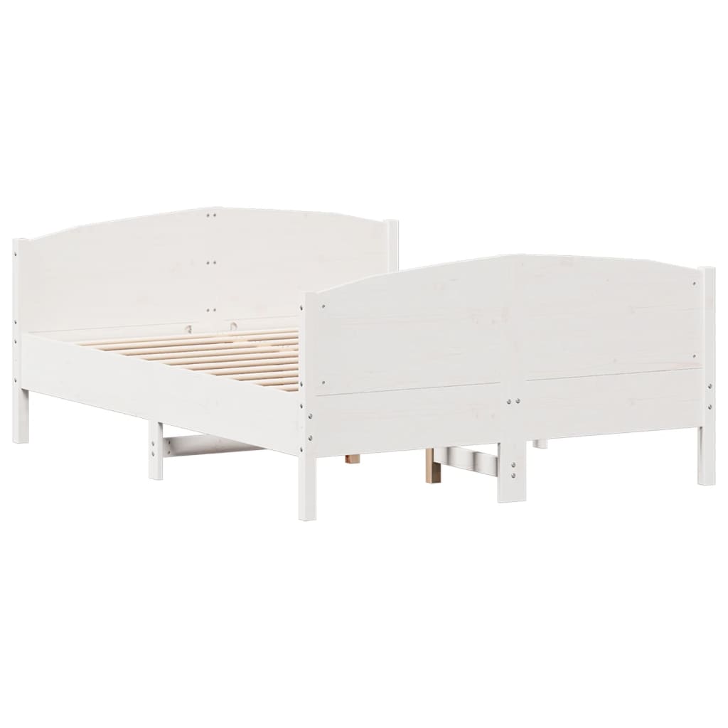 Bed Frame without Mattress White 120x190 cm Small Double Solid Wood Pine