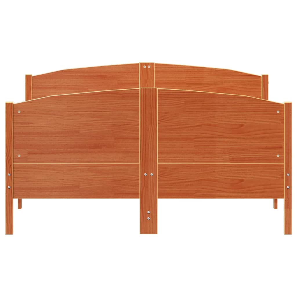 Bed Frame without Mattress Wax Brown 120x190 cm Small Double Solid Wood Pine