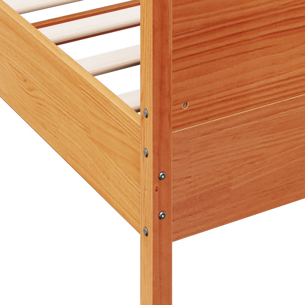 Bed Frame without Mattress Wax Brown 120x190 cm Small Double Solid Wood Pine