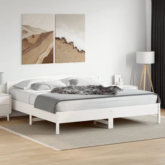 Bed Frame | White | Solid pine wood | Super King | Bed Frame