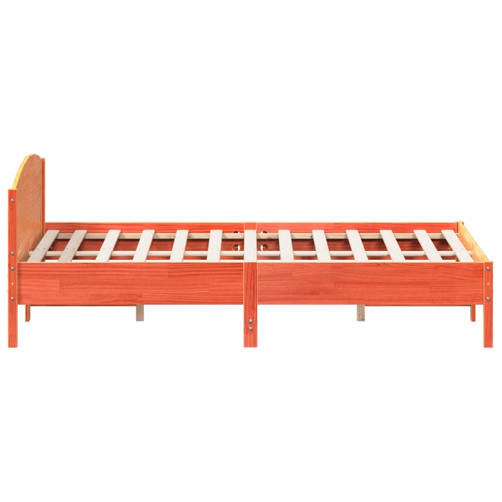 Bed Frame without Mattress Wax Brown 180x200 cm Super King Solid Wood Pine