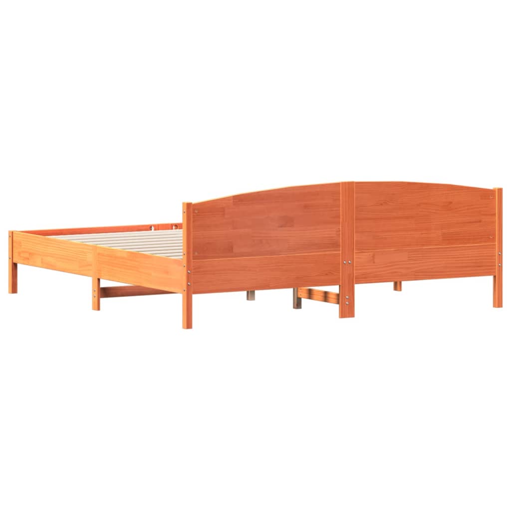Bed Frame without Mattress Wax Brown 180x200 cm Super King Solid Wood Pine