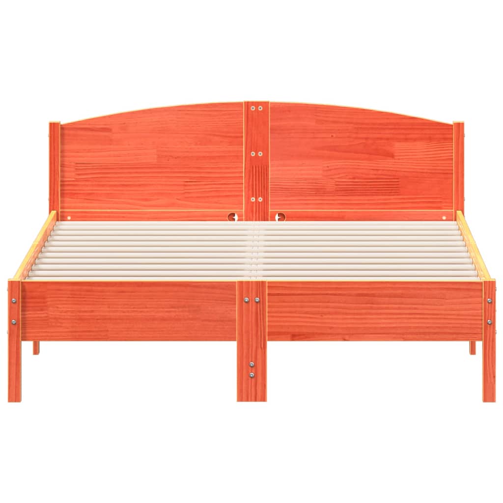 Bed Frame | Wax Brown | Solid Pine Wood | Double | Bed Frame