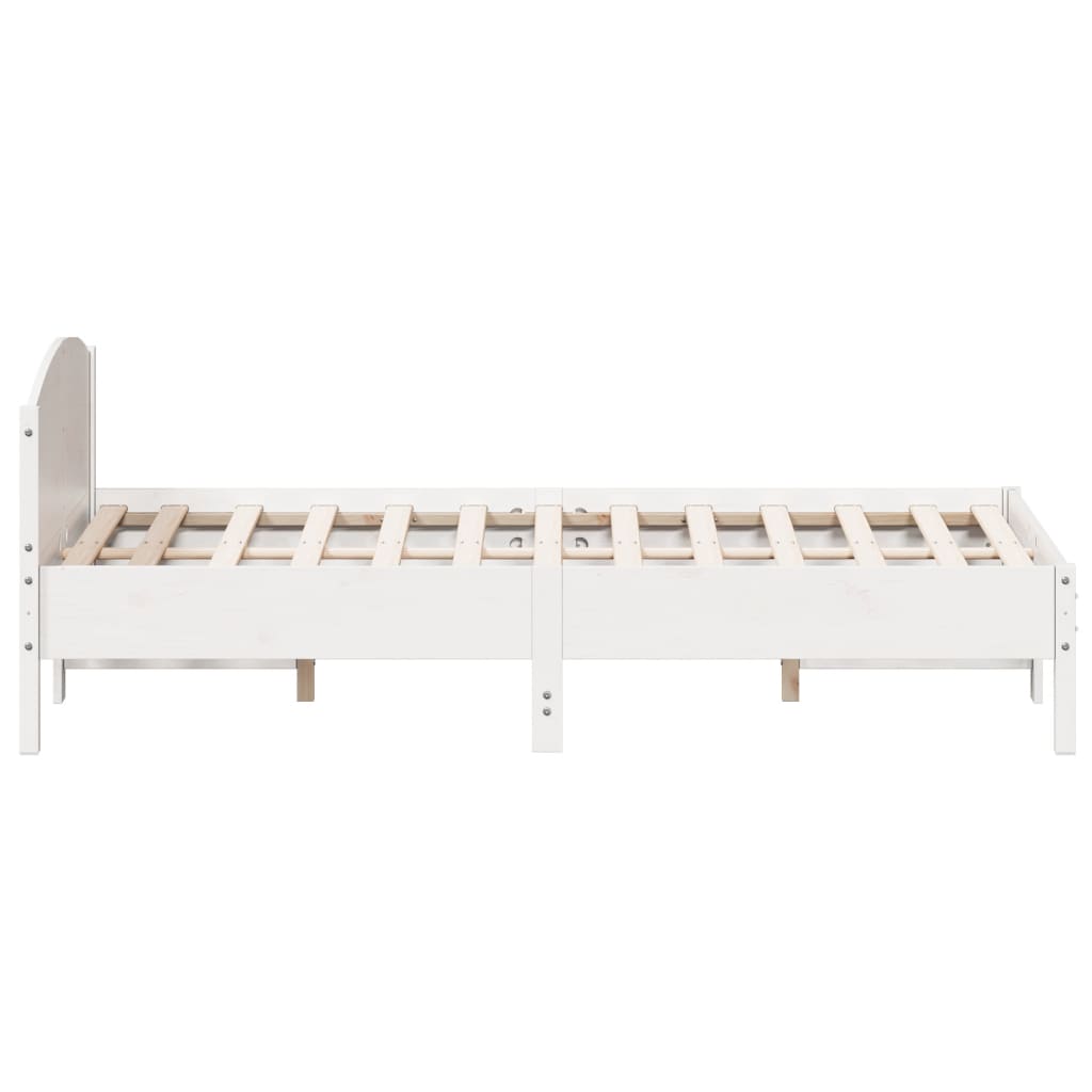 vidaXL Bed Frame without Mattress White 150x200 cm King Size Solid Wood Pine