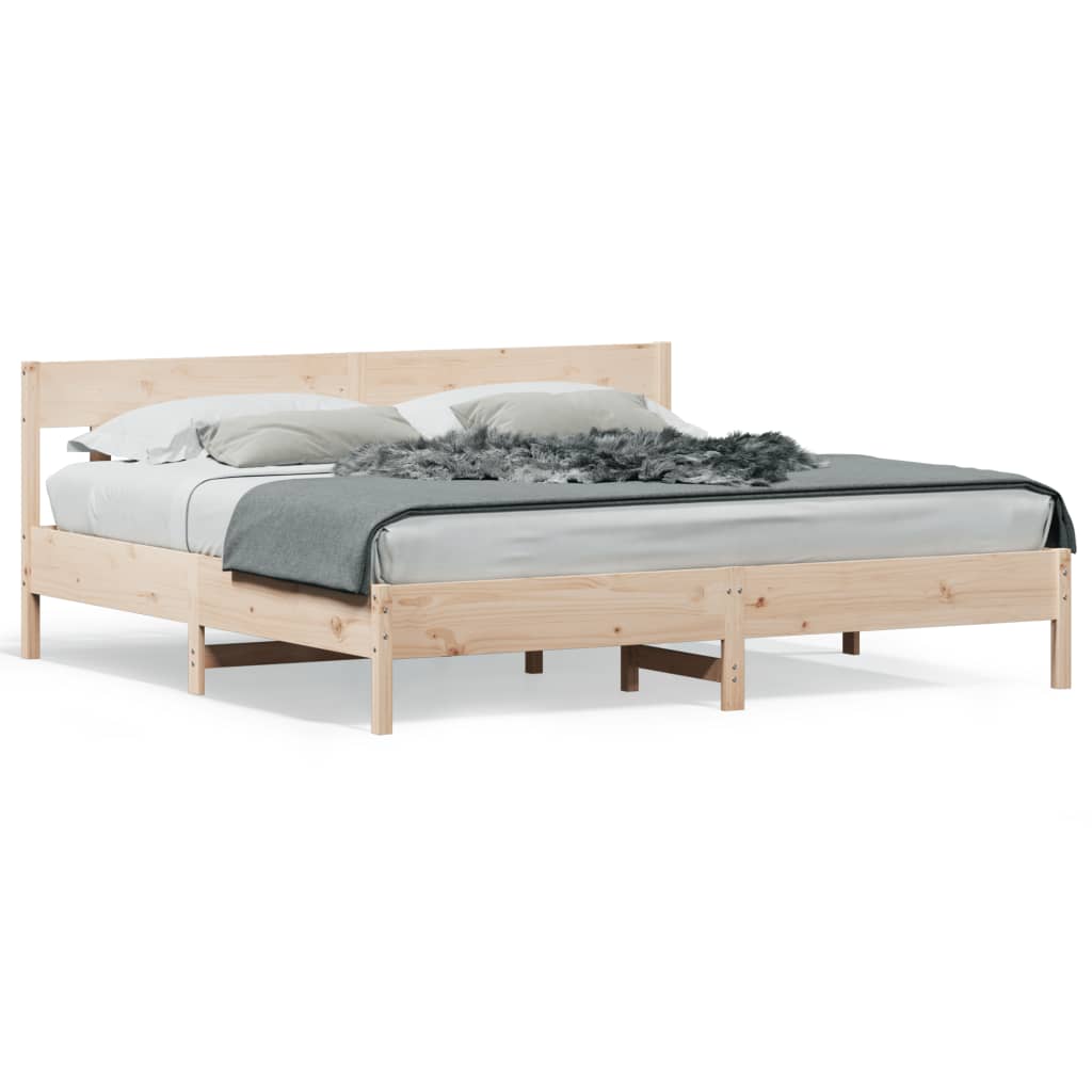 vidaXL Bed Frame without Mattress 180x200 cm Super King Solid Wood Pine