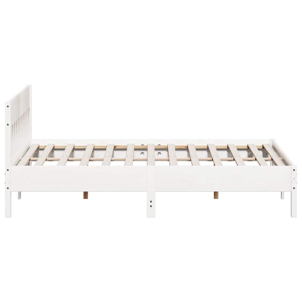 Bed Frame without Mattress White 180x200 cm Super King Solid Wood Pine