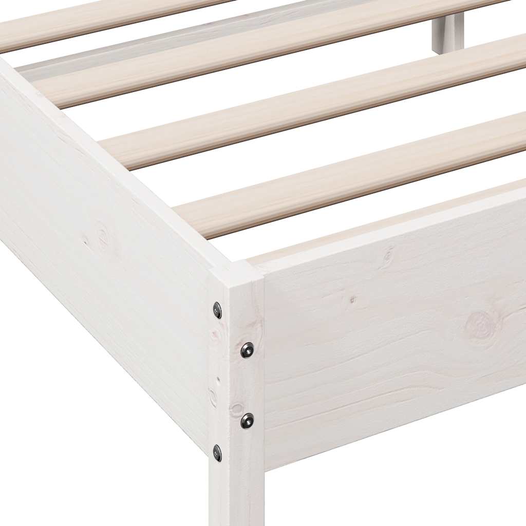 Bed Frame without Mattress White 180x200 cm Super King Solid Wood Pine