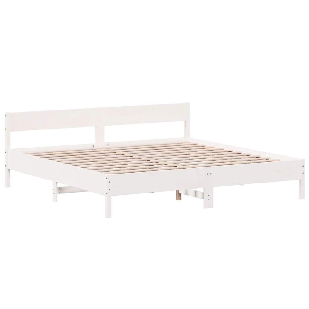 vidaXL Bed Frame without Mattress White 200x200 cm Solid Wood Pine