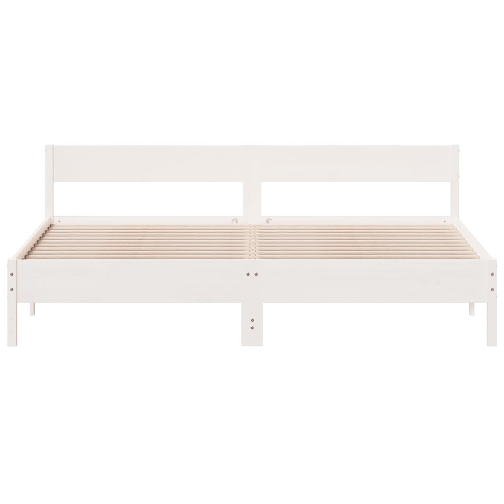 vidaXL Bed Frame without Mattress White 200x200 cm Solid Wood Pine