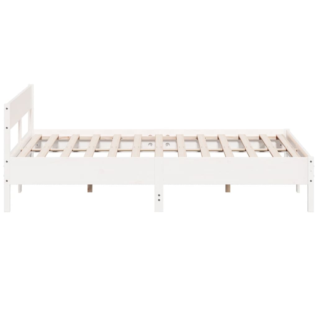 vidaXL Bed Frame without Mattress White 200x200 cm Solid Wood Pine