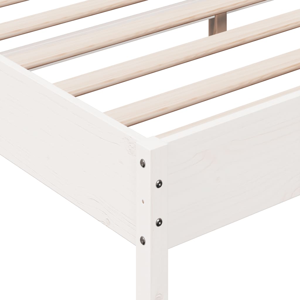 vidaXL Bed Frame without Mattress White 200x200 cm Solid Wood Pine