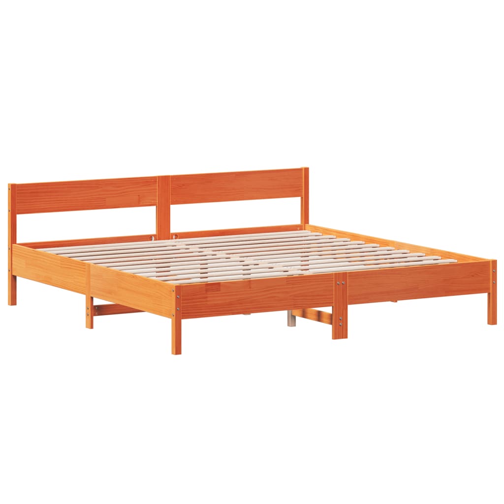 vidaXL Bed Frame without Mattress Wax Brown 200x200 cm Solid Wood Pine