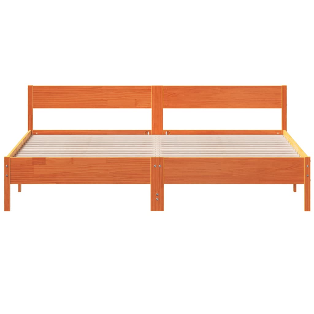 vidaXL Bed Frame without Mattress Wax Brown 200x200 cm Solid Wood Pine