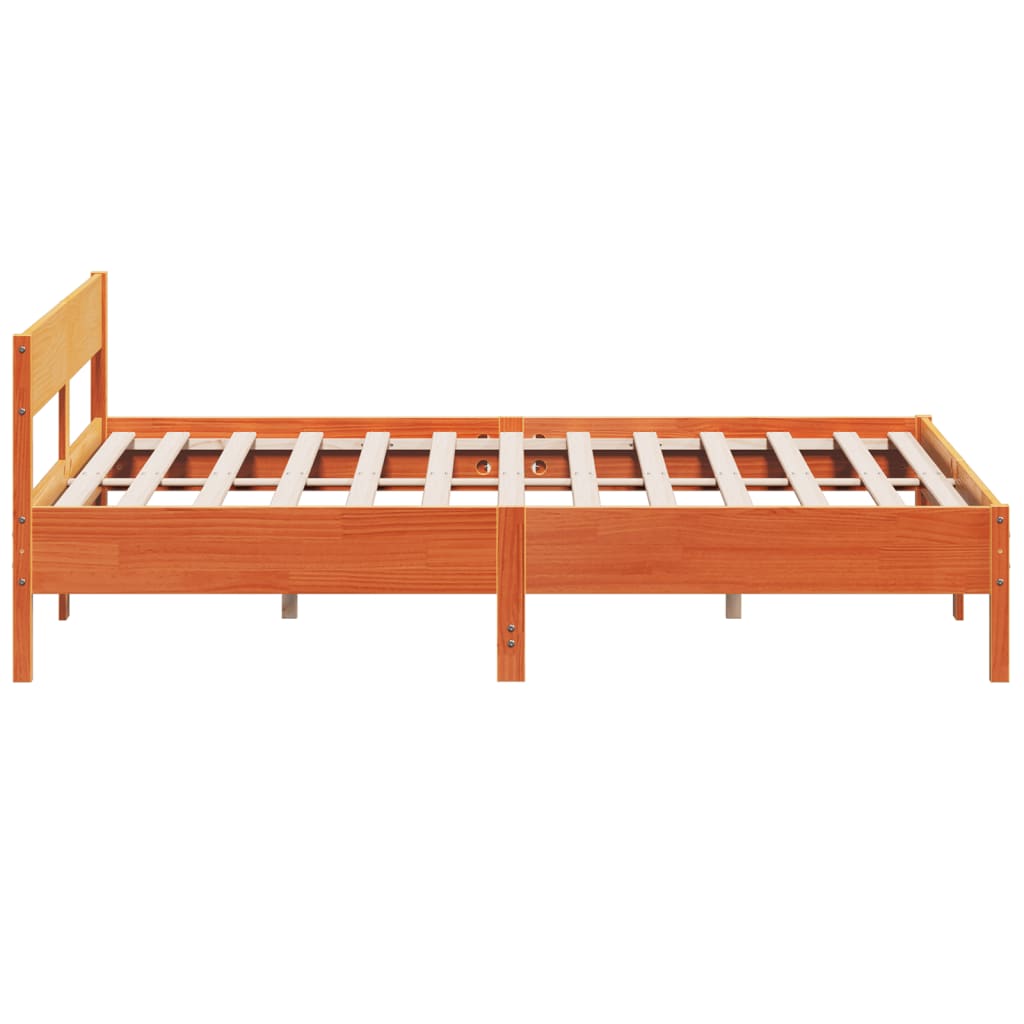 vidaXL Bed Frame without Mattress Wax Brown 200x200 cm Solid Wood Pine