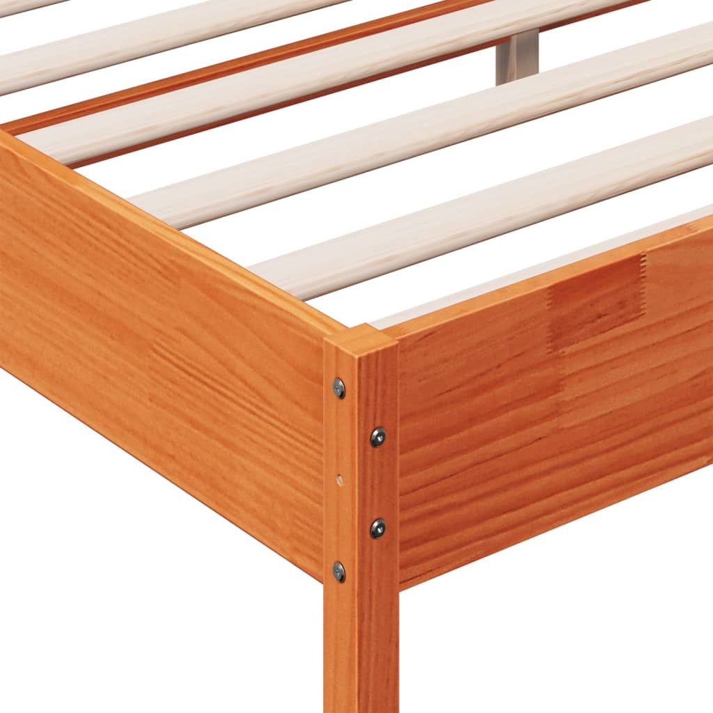 vidaXL Bed Frame without Mattress Wax Brown 200x200 cm Solid Wood Pine