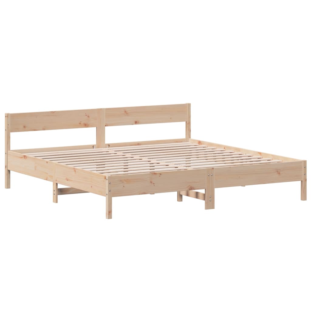 vidaXL Bed Frame without Mattress 180x200 cm Super King Solid Wood Pine