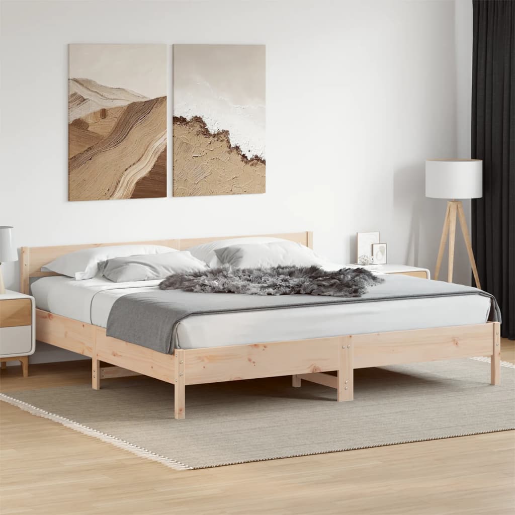 vidaXL Bed Frame without Mattress 180x200 cm Super King Solid Wood Pine