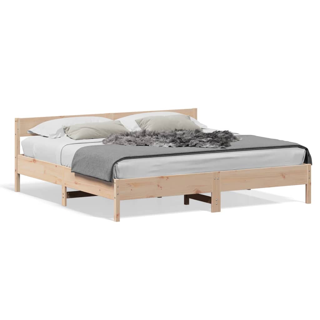 vidaXL Bed Frame without Mattress 180x200 cm Super King Solid Wood Pine