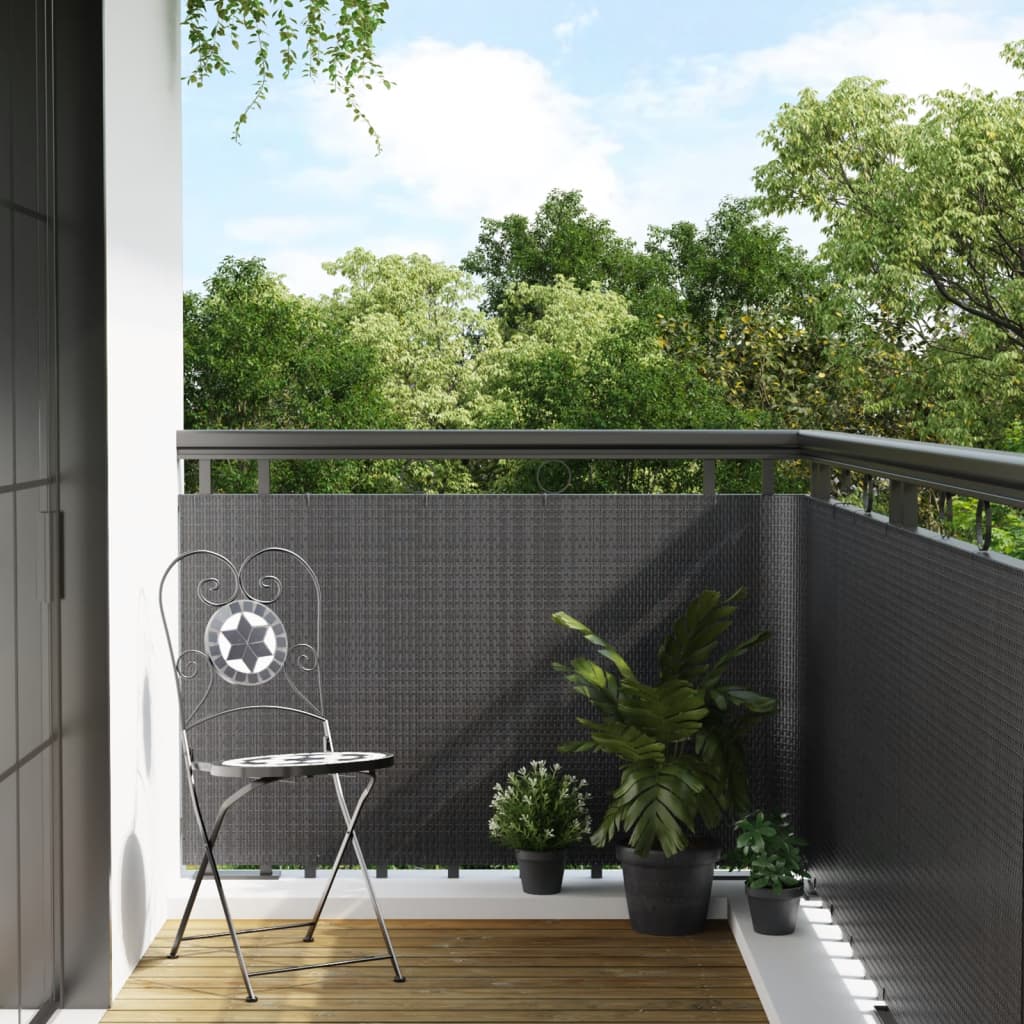 vidaXL Balcony Screen Anthracite 400x80 cm Poly Rattan