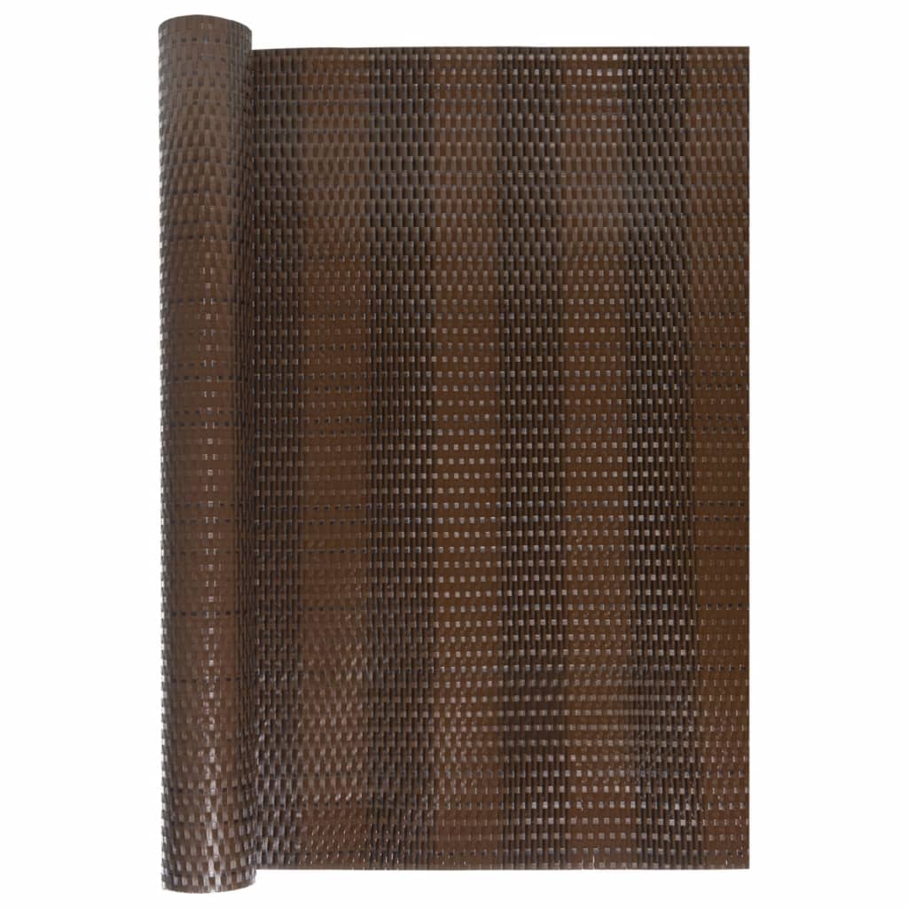 vidaXL Balcony Screen Brown and Black 500x80 cm Poly Rattan