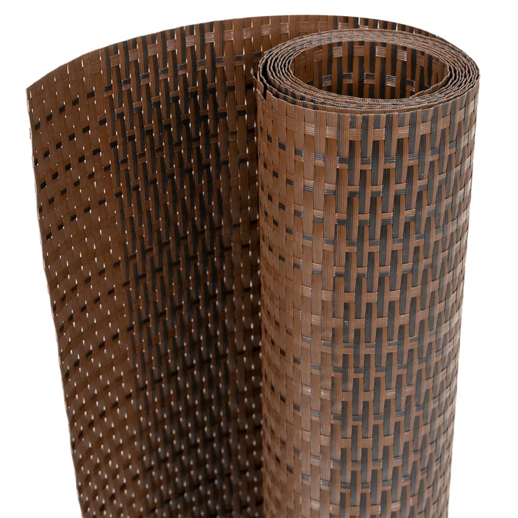 vidaXL Balcony Screen Brown and Black 500x100 cm Poly Rattan