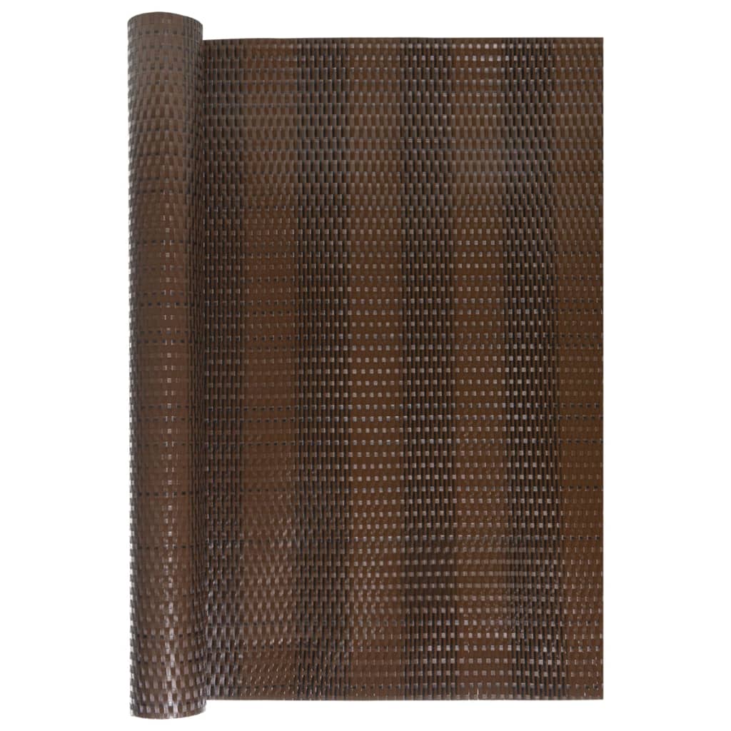 vidaXL Balcony Screen Brown and Black 500x100 cm Poly Rattan