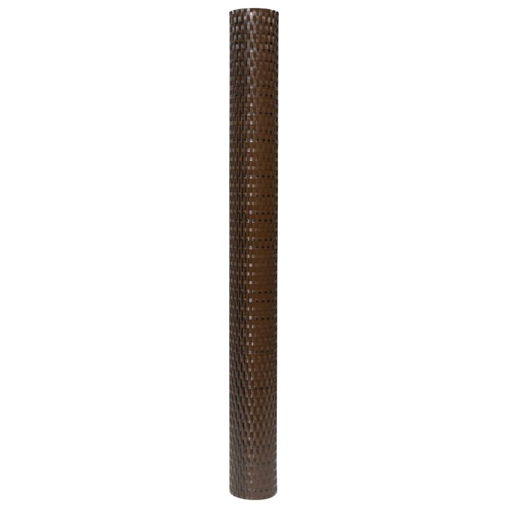 Balcony Screen Brown and Black 500x100 cm Poly Rattan