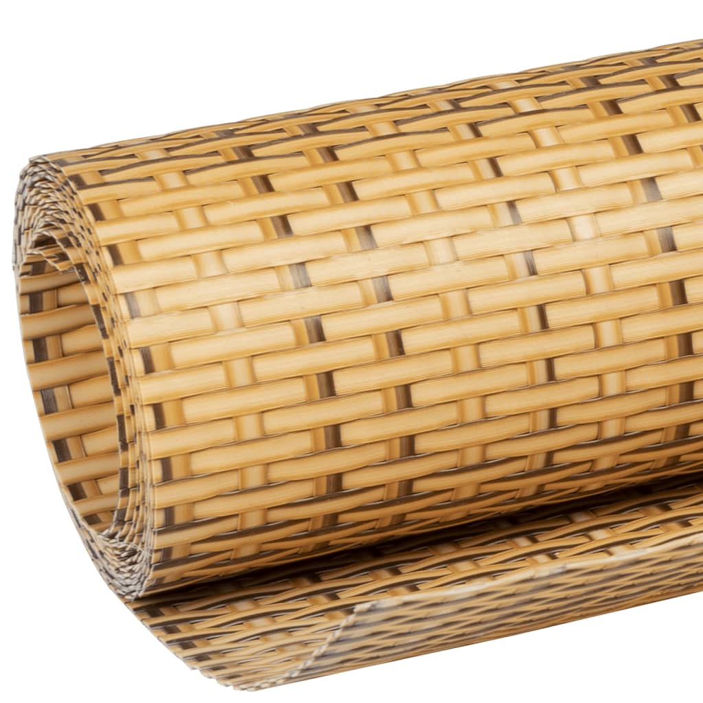 vidaXL Balcony Screen Light Brown 400x90 cm Poly Rattan