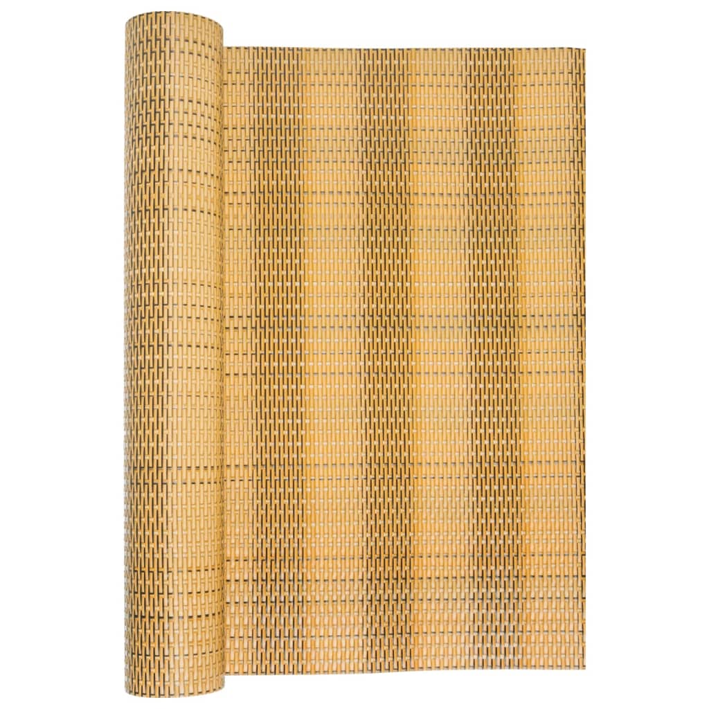 Balcony Screen Light Brown 600x80 cm Poly Rattan
