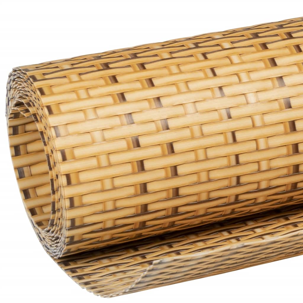 Balcony Screen Light Brown 600x80 cm Poly Rattan