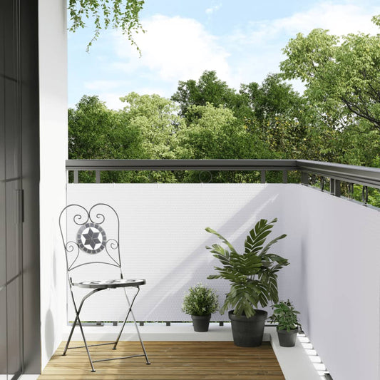 vidaXL Balcony Screen White 300x80 cm Poly Rattan