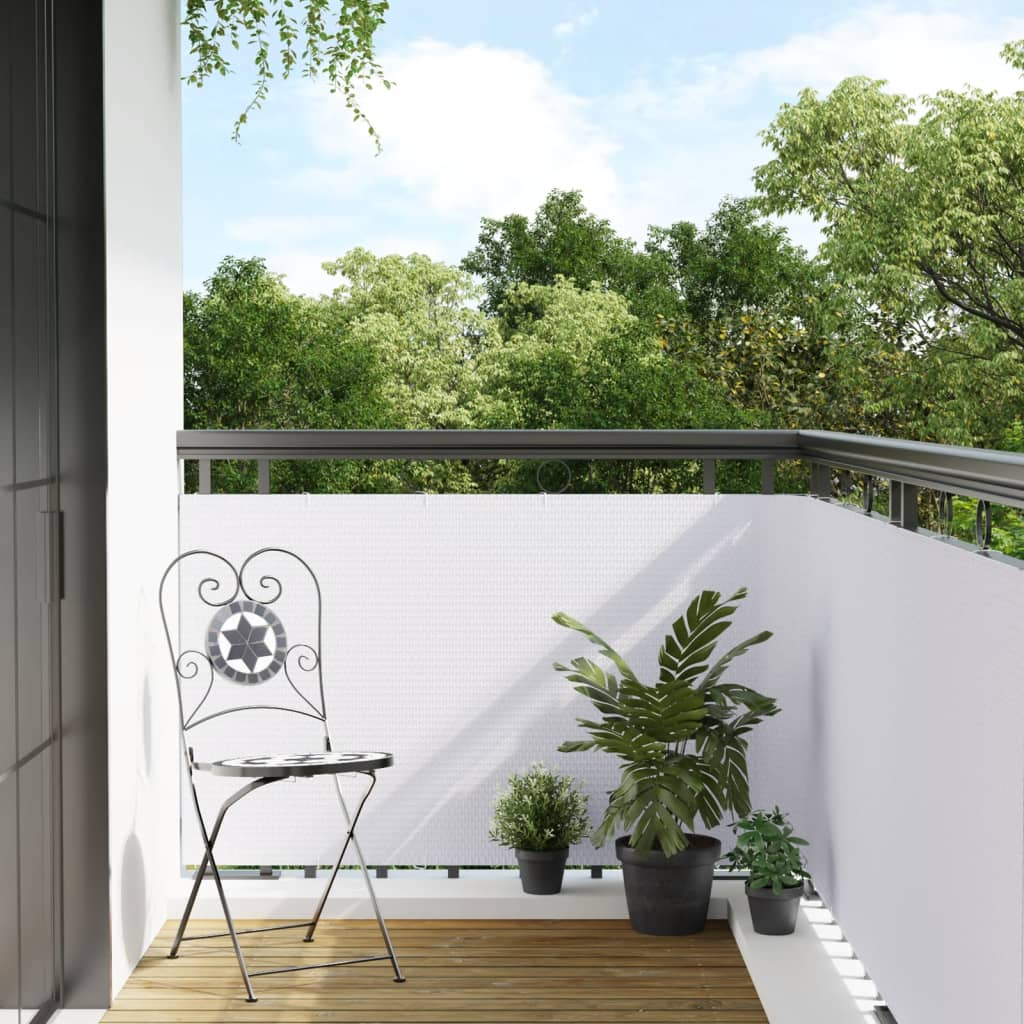 vidaXL Balcony Screen White 400x80 cm Poly Rattan