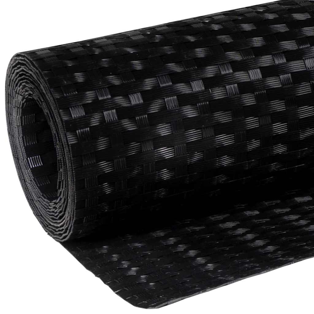 Balcony Screen Black 300x80 cm Poly Rattan