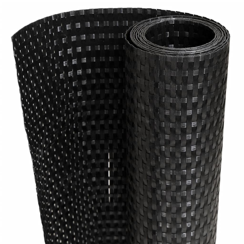 Balcony Screen Black 500x90 cm Poly Rattan