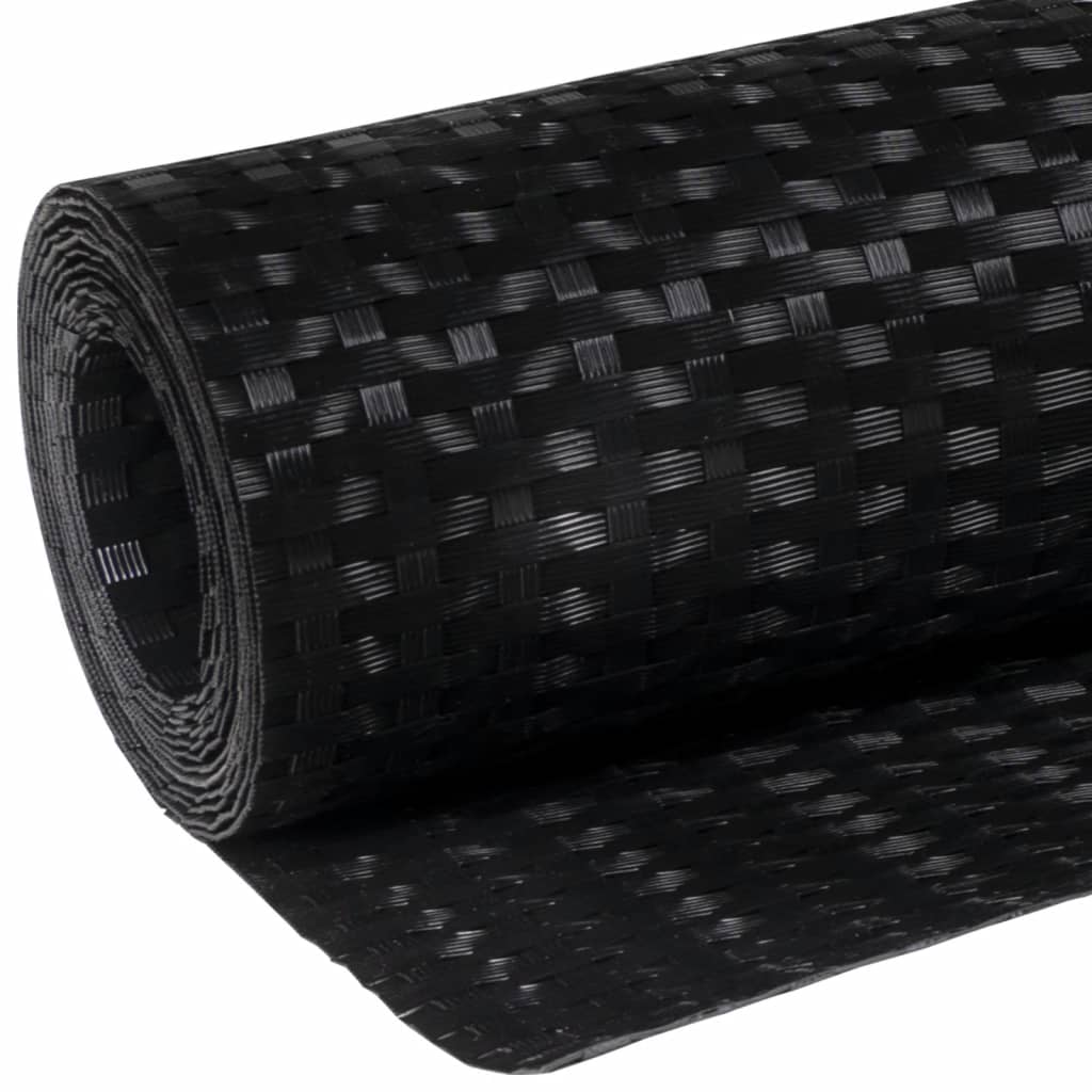 Balcony Screen Black 500x90 cm Poly Rattan