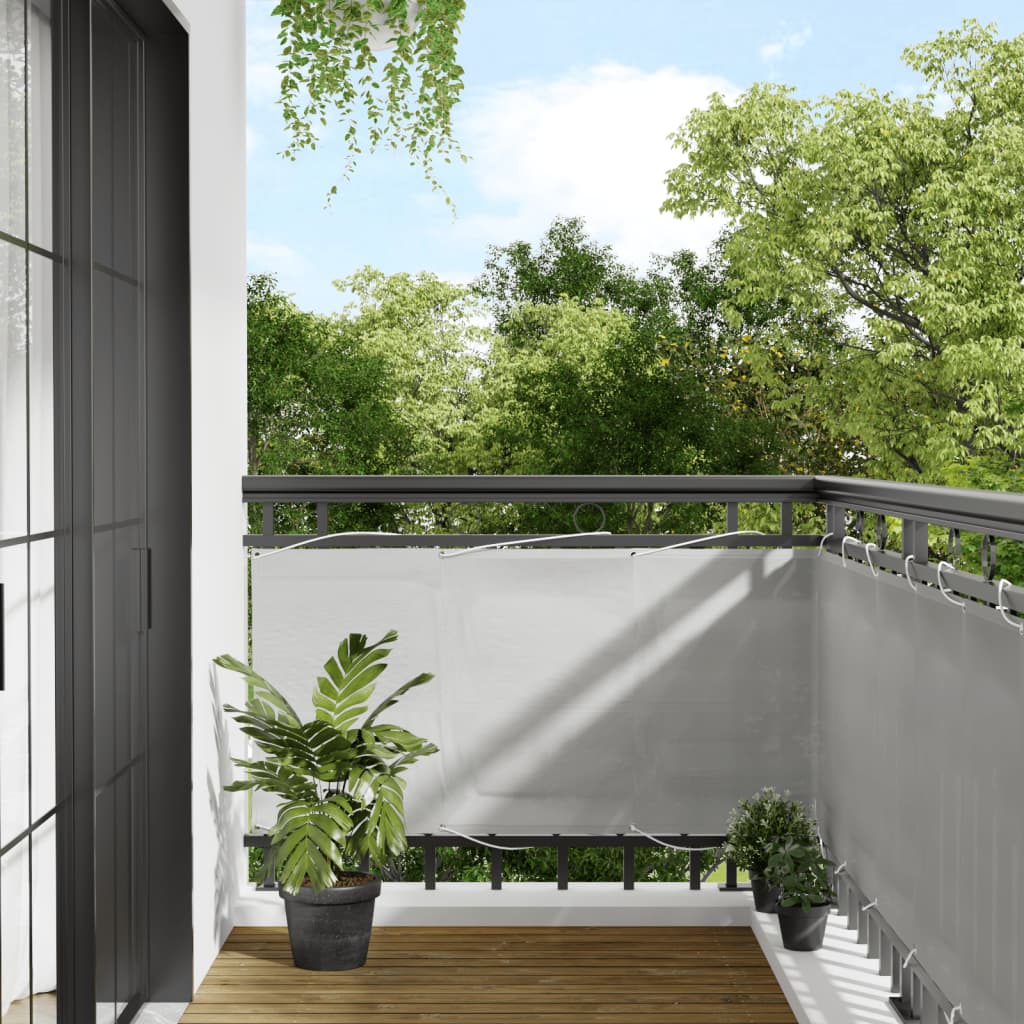 Balcony Screen Light Grey 75x800 cm 100% Polyester Oxford