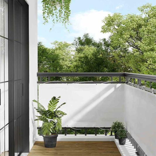 Balcony Screen White 75x800 cm 100% Polyester Oxford