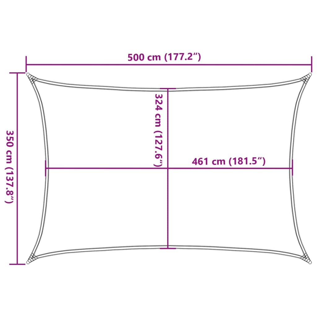 vidaXL Sun Shade Sail Sand 5x3.5 m 100% Polyester Oxford