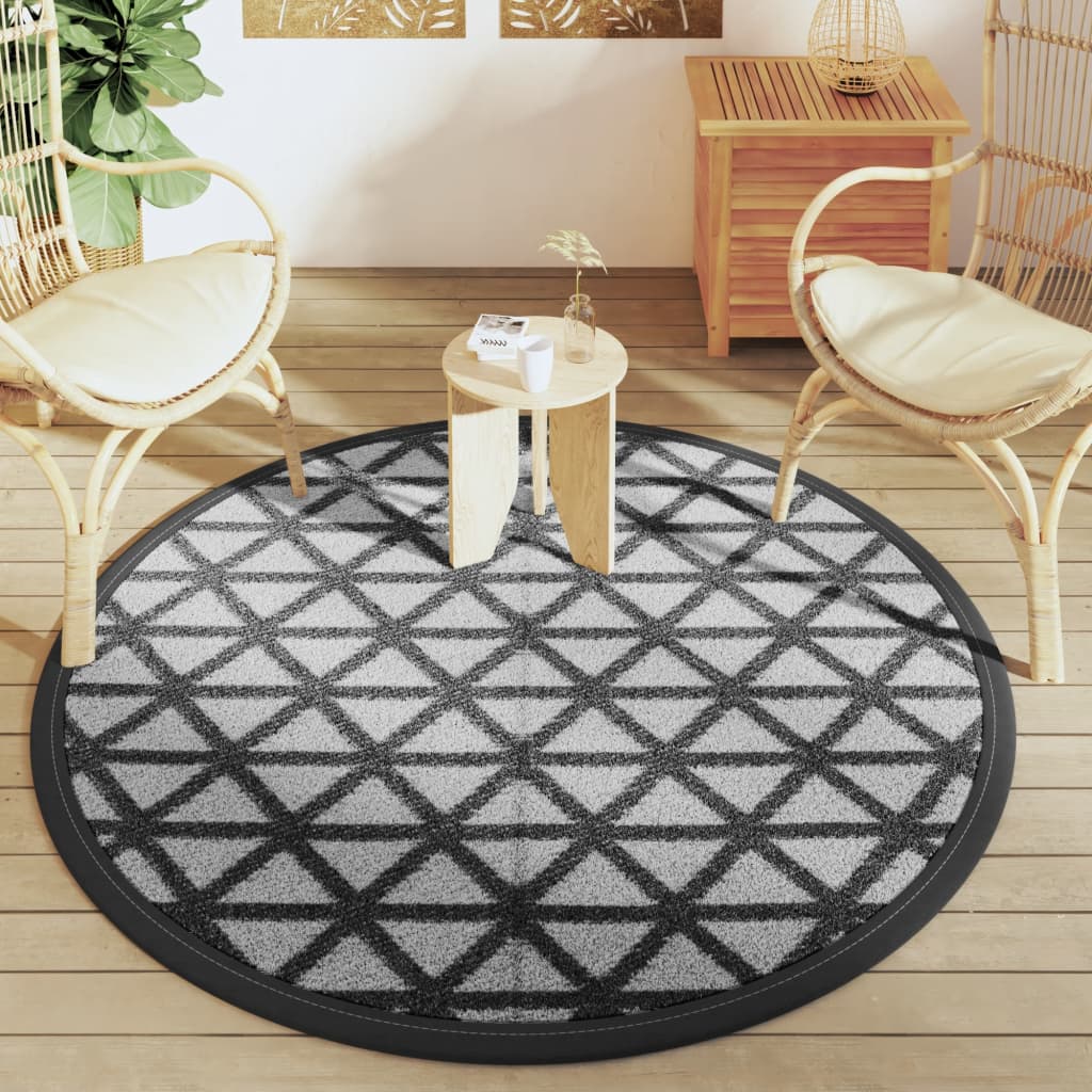 Outdoor Carpet ARAKIL Black Ø160 cm PP