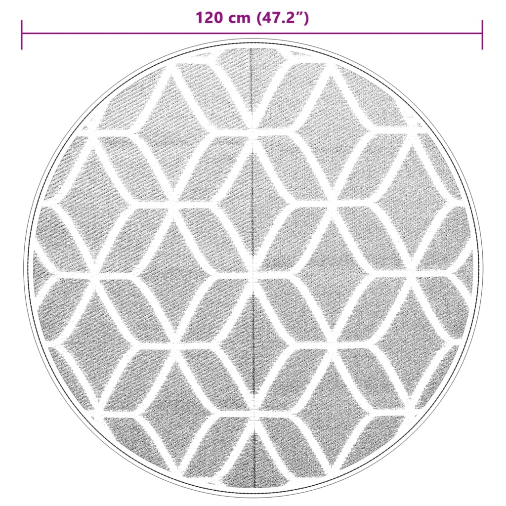 Outdoor Carpet ARAKIL Grey Ø120 cm PP