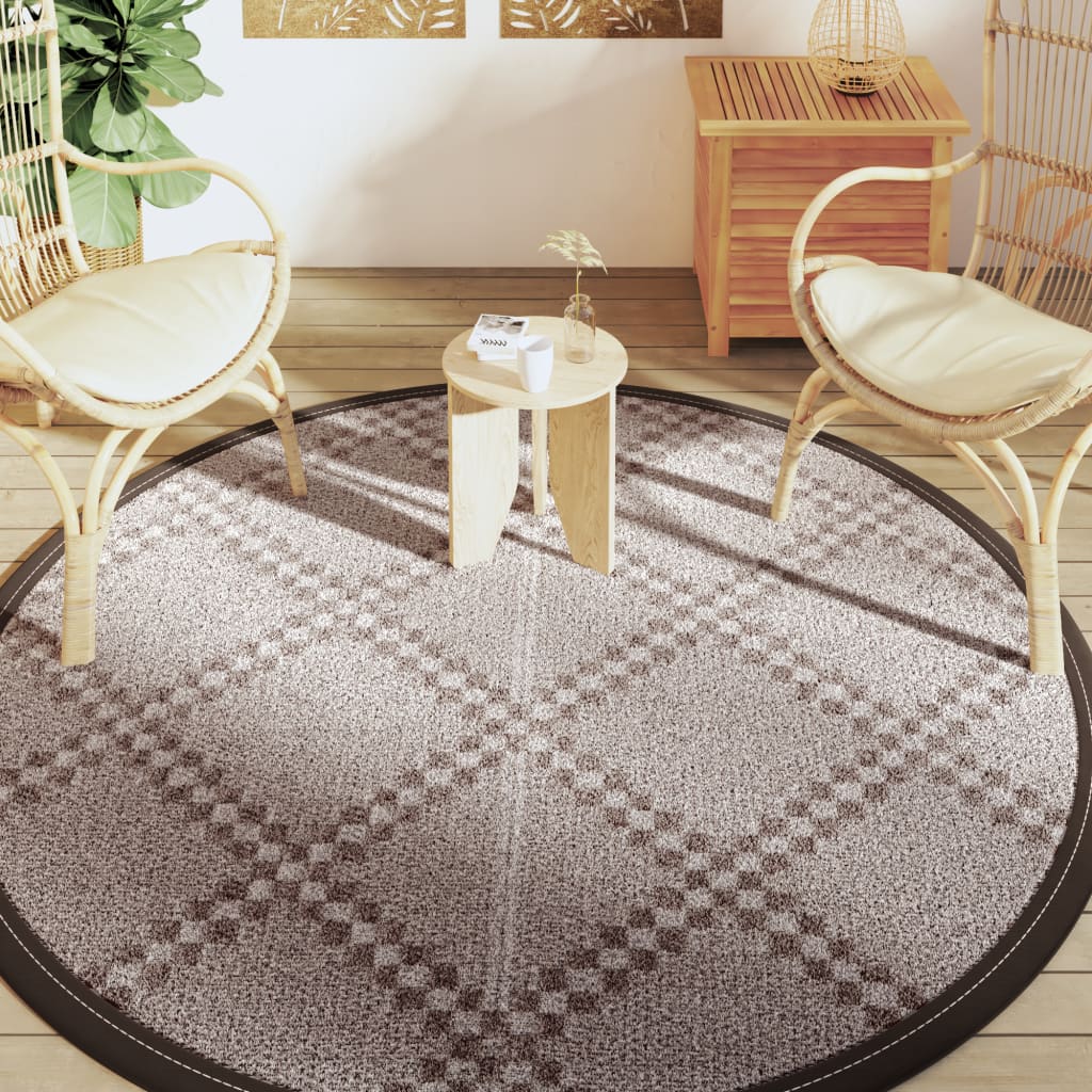 Outdoor Carpet ARAKIL Brown Ø200 cm PP