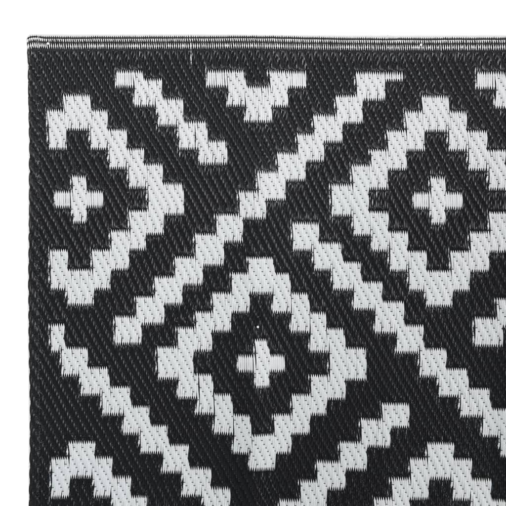 vidaXL Outdoor Carpet White and Black 160x230 cm PP