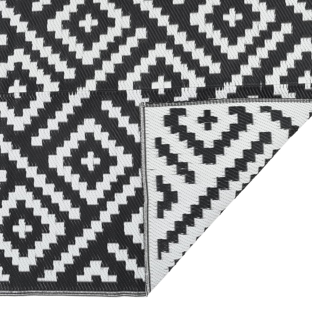 vidaXL Outdoor Carpet White and Black 160x230 cm PP