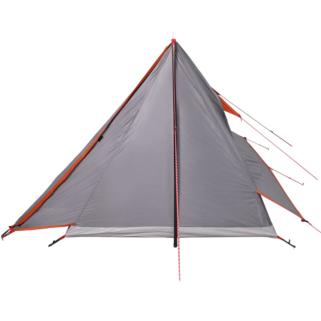 vidaXL Camping Tent 2-Person Grey and Orange Waterproof